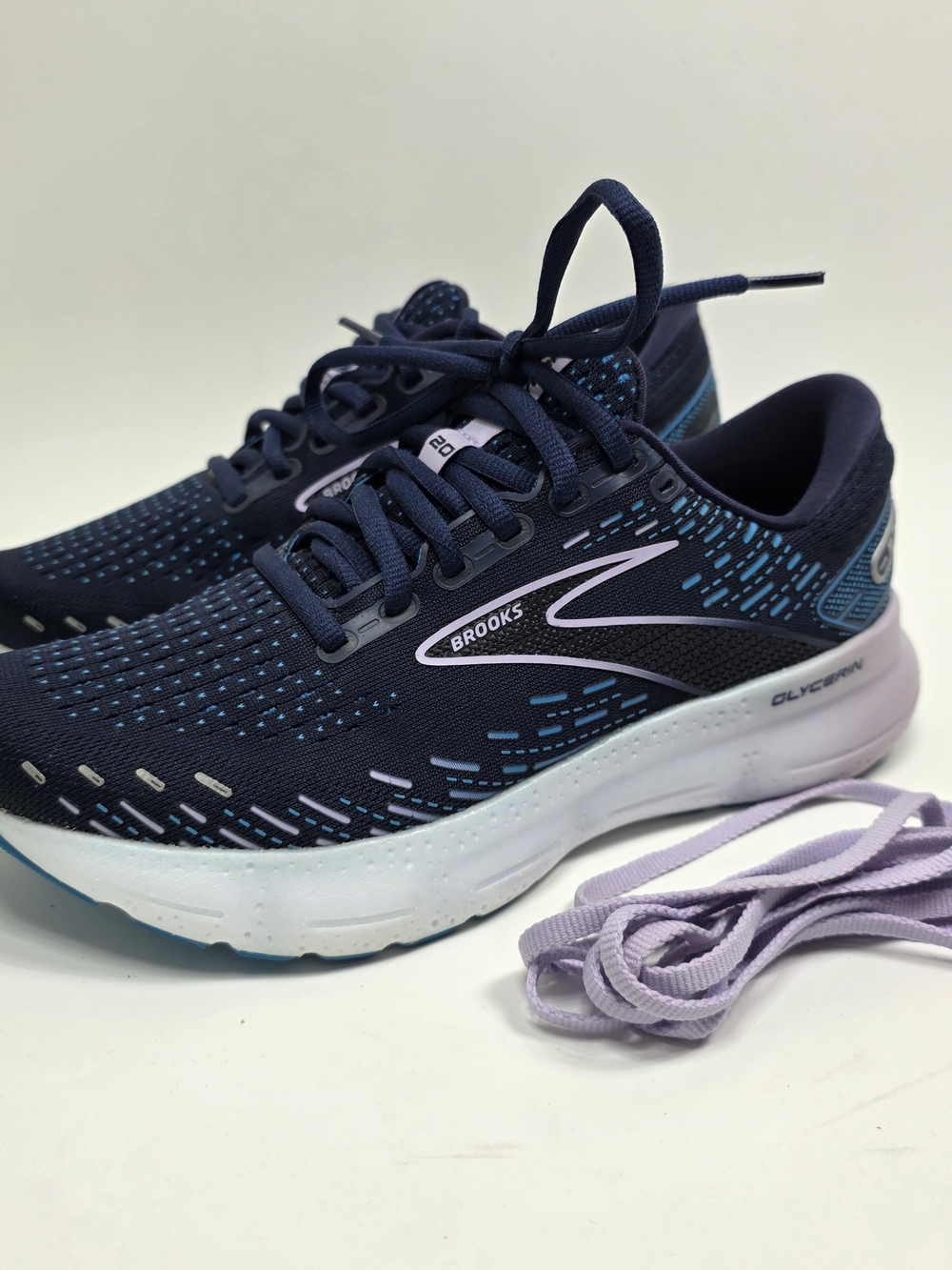 Brooks Glycerin 20 Peacoat Ocean & Pastel Lilac Running Shoes Women’s Size 8
